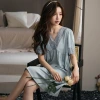 New large lace nightgown for women, mid-length spring and summer ice silk short-sleeved simple large-sized nightgown for home wear wholesale Application Scenario